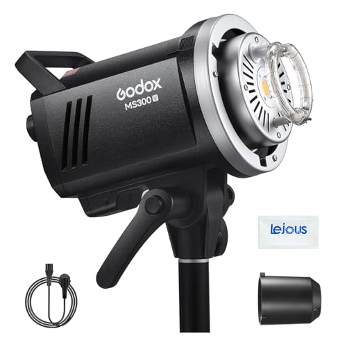 Godox MS300V MS300-V Studio Blitzgerät, 300ws GN58 5800K Monolight, 2.4G Wireless X System, 10W LED Modellierlampe, Bowens Mount für Hochzeit, Portraitfotografie von GODOX