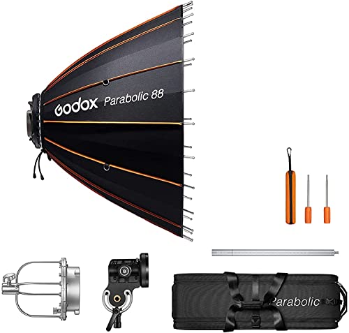 Godox Parabolic P68 Kit Softbox Parabolic Light Focusing System Soft Umbrella und Gitter Diffusor für Godox Bowens Mount LED Blitz von GODOX
