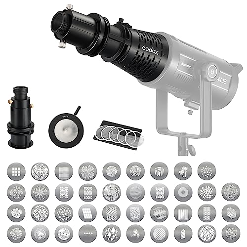 Godox SA-17 Optischer Snoot Bowens Mount Optical Kit für SA-P Projektionsaufsatz auf Bowens Mount LED Dauerlicht mit GODOX SA-06 und GODOX SA-05 Kompatibel mit Allen Bowens Mounts Light von Godox