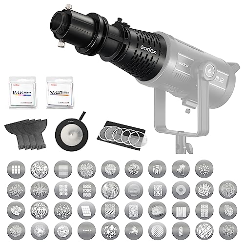 Godox SA-17 Optischer Snoot Bowens Mount Optical Kit mit Godox SA-P,GODOX SA-06,GODOX SA-05,GODOX SA-07,GODOX SA-11T und GODOX SA-11C Für Alle Bowens Mount LED Video Licht von GODOX