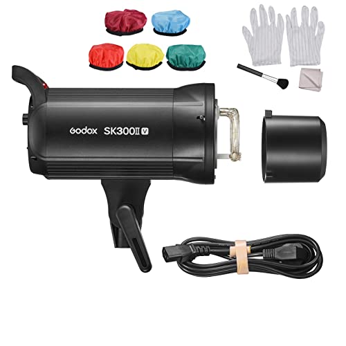 Godox SK300II-V Verbessertes Studioblitzleuchte 300 Ws Leistung GN58 5600 ± 200 K Blitzlicht Eingebautes drahtloses 2.4G X-System mit LED-Einstelllampe Bowens-Halterung Lampenabdeckung von GODOX