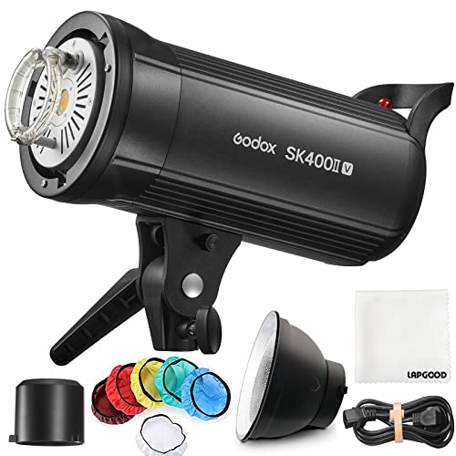 Godox SK400IIV LED-Studioblitz 400 Ws, 2,4 G GN65 5600 K Studio-Blitzlicht mit LED-Einstelllampe, Bowens-Halterung für Studio, kommerzielle Fotografie (SK400II verbesserte Version) von GODOX