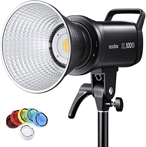 Godox SL100D LED-Videoleuchte, 100W, 5600K, Tageslichtausgleich, CRI96 + TLCI97 + 32100 Lux @ 1m 8 Lichteffekte Unterstützung App-Steuerung mit Bowens Mount von GODOX