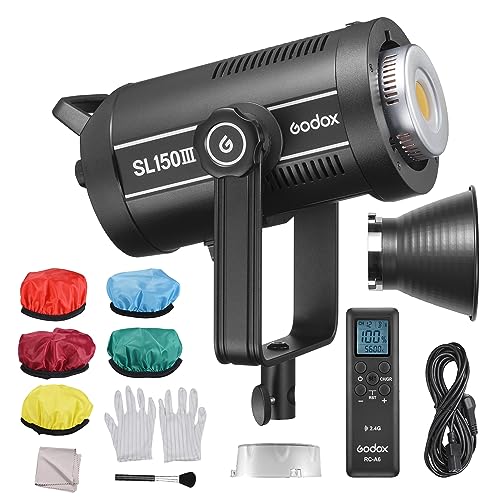 Godox SL150III 160 W Studio-LED-Videoleuchte Fotolicht dimmbar 5600 K ± 200 K, CRI96, TLCI97, 8 FX-Lichteffekte Bowens Mount APP-Fernbedienung für Live-Streaming, Fotografie von GODOX