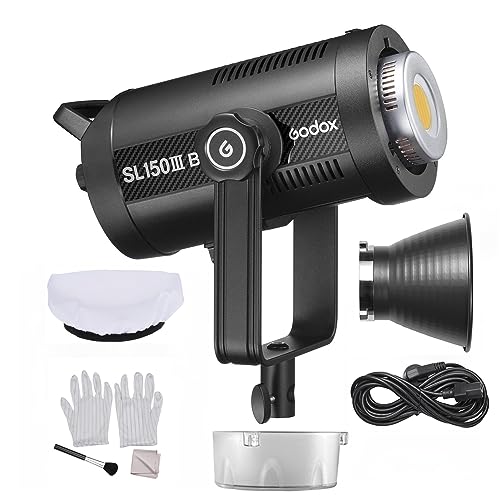 Godox SL150IIIBi 160 W Studio-LED-Videoleuchte 2800 K–6500 K Fotolicht 9 FX-Lichteffekte CRI96, TLCI97 Bowens-Mount-APP-Fernbedienung für Live-Streaming, Porträtprodukt von GODOX