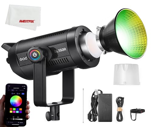 Godox SL150R RGB LED Videolicht, 150W farbenreiches LED-Licht CRI 95 TLCI 96 Rauscharme Wärmeableitung 14 Fx Effekte Multiple, für Neugeborene Fotografie, Porträt, Interview Beleuchtung, Videofilming. von Godox