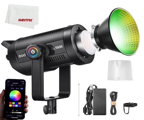 Godox SL150R RGB LED Videolicht, 150W farbenreiches LED-Licht CRI 95 TLCI 96 Rauscharme Wärmeableitung 14 Fx Effekte Multiple, für Neugeborene Fotografie, Porträt, Interview Beleuchtung, Videofilming. von GODOX