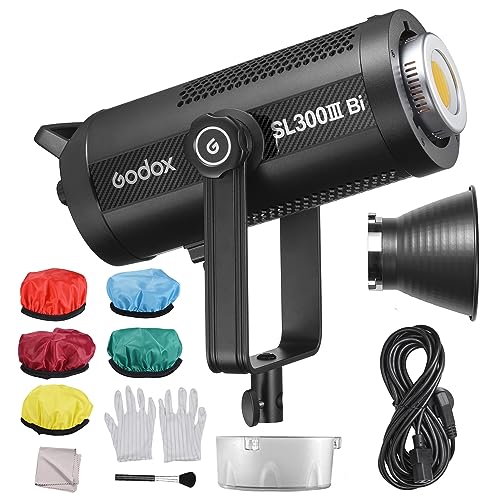 Godox SL300IIIBi Fotolicht 330 W Studio-LED-Videoleuchte, 2800 K–6500 K, dimmbar, 9 FX-Lichteffekte, CRI96, TLCI97, Bowens-Mount-APP-Fernbedienung für Fotografie, Live-Streaming, Porträtprodukt von GODOX