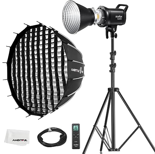 Godox SL60II-D LED-Videoleuchte 70W Dauerlicht-Kit mit Bowens-Halterung, APP- und Fernbedienung, PS60 Rundsoftbox mit Wabengitter, Lichtstativ Godox SL60II-D LED-Videoleuchte 70W Dauerlicht-Kit mit Bowens-Halterung, APP- und Fernbedienung, PS60 Rundsoftbox mit Wabengitter, Lichtstativ von Godox