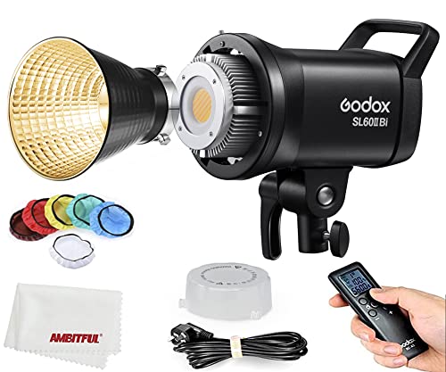 Godox SL60IIBi SL60II-Bi LED Video Lichter, 2800K-6500K, CRI96 und TLCI97 +,Eingebaute 11 FX Effekte, Ultra Silent Fan für Neugeborene Fotografie, Porträt, Interview Beleuchtung, Video Filming. von GODOX