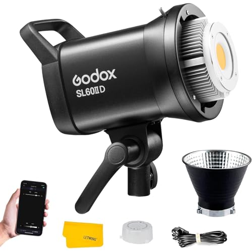 Godox SL60IID LED Video Licht, 70ws 5600K Tageslicht TLCI97+ CRI96+, APP Steuerung, Bowens Mount LED Licht für Live Streaming, Videoaufnahmen, Studio Fotografie von GODOX