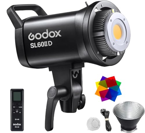 Godox SL60IID LED-Videoleuchte, 70 W 5600 K CRI 96 TLCI 97 LED-Studioleuchte mit Bowens-Halterung, 8 FX-Lichteffekt-Dauerausgangsbeleuchtung für Fotografie, Videoaufzeichnung (Weißlicht-Version) von GODOX