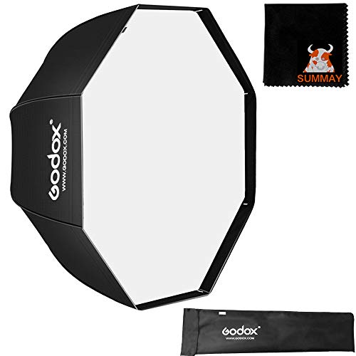 Godox Softbox 32 Zoll / 80cm Portable Achteckige Softbox Reflektor Schirm Softbox für Speedlite Studio Blitz Monolight Kamerablitz Blitzgerät Portrait mit Tragetasche (Softbox 80cm) von GODOX