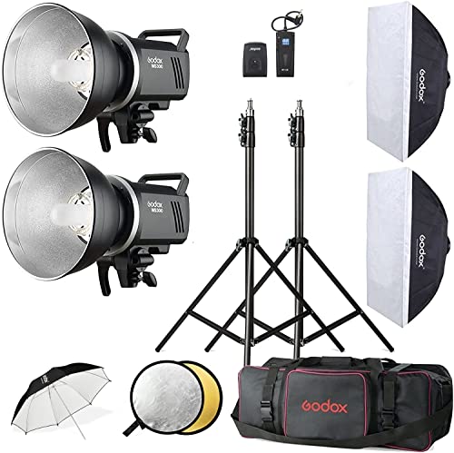Godox Studio Stroboskop Blitzlicht Kit für Fotografie, 600W Studio Flash Set mit Browns Mount, 2.4G X System Blitzauslöser, Softbox, Stativständer, Reflektor-Aufbewahrungstasche, Regenschirm Godox Studio Stroboskop Blitzlicht Kit für Fotografie, 600W Studio Flash Set mit Browns Mount, 2.4G X System Blitzauslöser, Softbox, Stativständer, Reflektor-Aufbewahrungstasche, Regenschirm von Godox