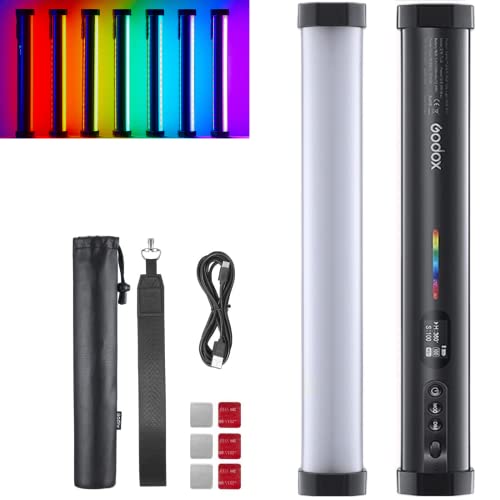 Godox TL30 RGB LED-Licht Stick, CRI 97 und TLCI 99, Tube Light mit RGB/CCT/HSI/FX-Modus, 2700k-6500K, APP Control mit integrierter Lithiumbatterie für Schießen, Live-Übertragung von Godox