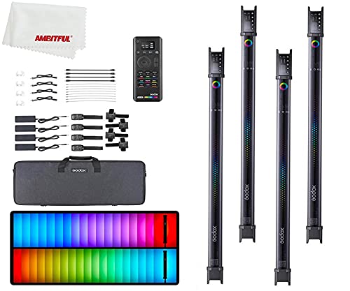 Godox TL60 Pavo Tube Light RGB Farbfotografie Licht Handheld Light Stick mit APP Fernbedienung für Fotos Video Movie Vlog (Vier Lichter Kit) von GODOX