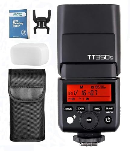 Godox TT350C TTL Kamerablitz Speedlite Blitzgerät 2.4G HSS 1/8000s TTL GN36 für Canon Digitalkameras 6D 7D 50D 60D 500D 550D 600D 650D 1000D 1100D 1DX 580EX II 5D Mark II III von GODOX