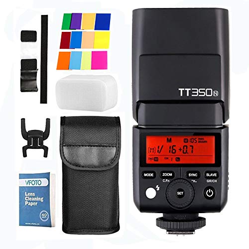 Godox TT350N TTL Speedlite TTL Kamera Blitzgerät GN36 2.4G HSS 1/8000s Kompatibel für Nikon D7100 D7000 D5200 D5100 D5000 D3200 Z6 Z7 von GODOX