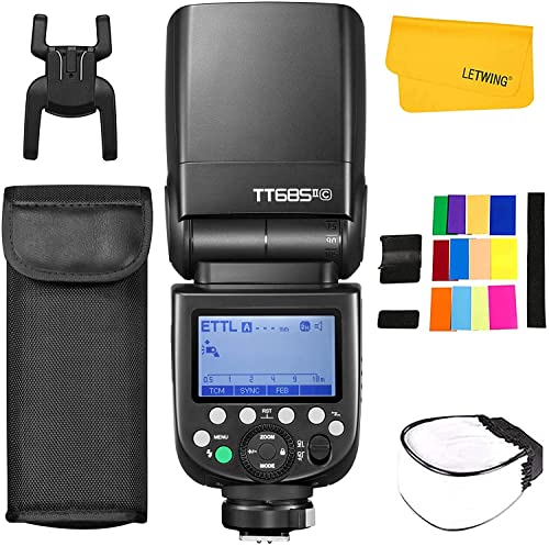 Godox TT685II-C TTL Blitzgerät HSS 1/8000s GN60 2.4G Wireless X System, TCM Instant Conversion Transmisson Kamera Blitz Speedlite Kompatibel für Canon EOS Kameras von GODOX