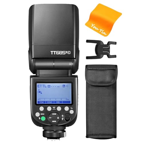 Godox TT685IIC Kamera-Blitzgerät für Canon TT685II-C 2,4 G Wireless HSS GN60 Blitz Kompatibel mit Canon Digitalkameras 6D 7D 50D 60D 500D 550D 600D 650D 1000D 1100D 1DX 580EX II 5D Mark II III von GODOX