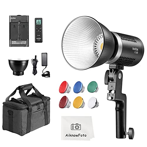 Godox Tragbares LED-Videolicht, 8 Lichteffekte, Leiser Lüftermodus, 0%-100% Helligkeitsanpassung für Videofotostudio und Außenfotografie von Godox
