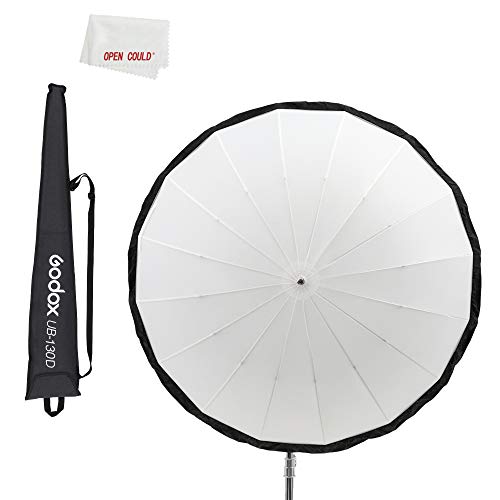 Godox UB-130D 51in 130cm White Parabolic Reflective Transparent Soft Umbrella Studio Light Umbrella with Black Silver Diffuser Cover (UB-130D) von GODOX