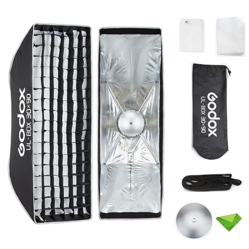 Godox UL-Box 11,8" x35,4/30x90cm rechteckige Softbox, Schnellverschluss-Schirm-Softbox, Bowens-Mount-Lichtdiffusor für Stroboskopblitz und LED-Videoleuchte Godox UL-Box 11,8" x35,4/30x90cm rechteckige Softbox, Schnellverschluss-Schirm-Softbox, Bowens-Mount-Lichtdiffusor für Stroboskopblitz und LED-Videoleuchte von GODOX