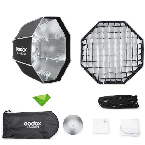 Godox UL-Box Octa-60 23,6 Zoll/60 cm Octagon-Softbox, Schnellverschluss-Schirm-Softbox, Bowens-Mount-Lichtdiffusor für Stroboskopblitz und LED-Videoleuchte Godox UL-Box Octa-60 23,6 Zoll/60 cm Octagon-Softbox, Schnellverschluss-Schirm-Softbox, Bowens-Mount-Lichtdiffusor für Stroboskopblitz und LED-Videoleuchte von GODOX