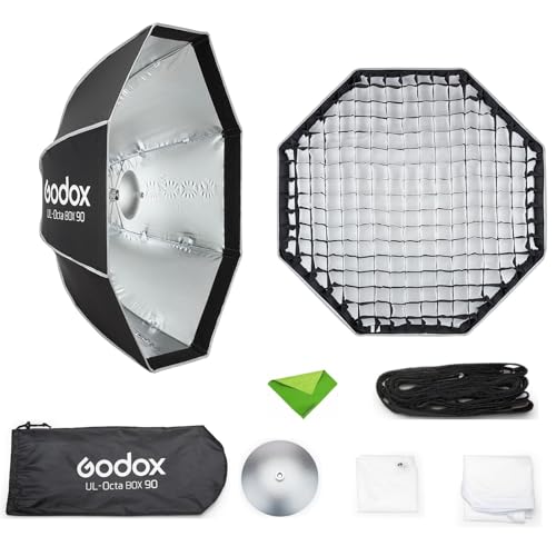 Godox UL-Box Octa-90 35,4 Zoll/90 cm Octagon-Softbox, Schnellverschluss-Schirm-Softbox, Bowens-Mount-Lichtdiffusor für Stroboskopblitz und LED-Videoleuchte Godox UL-Box Octa-90 35,4 Zoll/90 cm Octagon-Softbox, Schnellverschluss-Schirm-Softbox, Bowens-Mount-Lichtdiffusor für Stroboskopblitz und LED-Videoleuchte von GODOX
