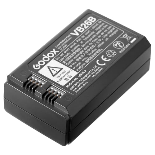 Godox V1 Batterie VB26 VB26A VB26B 7,2 V/2980mAh Li-Ionen Akku für Godox V1S V1F V1O V1O Blitz und V860III V860III-S V860III-C V860III-N V860III-O V860III-F V850III AD100PRO von GODOX