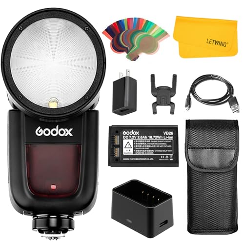 Godox V1-F TTL On-Kamera Runde Kamerablitz Blitzgerät kompatibel für Fuji-Kamera von GODOX