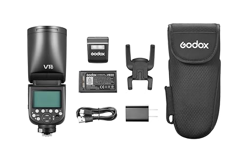 Godox V1 V1Pro C-Blitz für Canon TTL-Blitzgerät, 1/8000 HSS 500 Blitze mit voller Leistung, 1,3 s Ladezeit, 2,4 G Wireless mit externem Blitz SU-1 (Godox V1-C aktualisiert, V1Pro-C) von GODOX