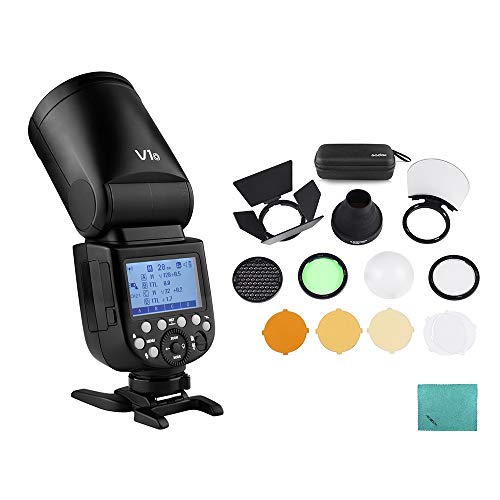 Godox V1O Professional Blitzgerät Speedlite Kompatibel mit Olympus Kameras Wireless 2.4G Fresnel Zoom für Hochzeiten Portrait Studio Fotografie + Godox AK-R1 Zubehör-Kit von Godox