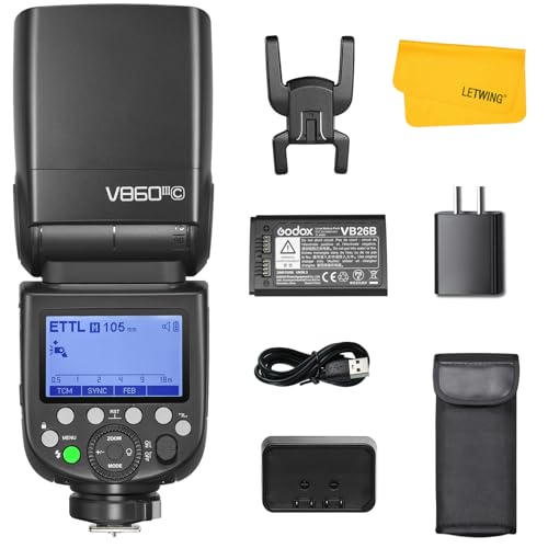 Godox V860III-C Blitzgerät für Canon Kameras, TTL 2.4G HSS 1/8000s, 7.2V/2600mAh Li-Ionen Akku, 10-Speed Adjustable, für Canon 6D 7D 50D 60D 500D 550D 600D 650D 1000D 1100D 1DX 580EX II Mark II III von Godox