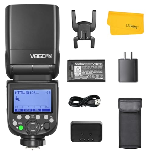 Godox V860III-N TTL 2.4G GN60 HSS 1/8000s Blitzgerät, 10-Speed Adjustable Modeling Light mit 7.2V/2600mAh Li-on Batterien, one-Key Switch TTL für Nikon D800 D700 D5100 D3200 D3100 D3000 D200 D70S Godox V860III-N TTL 2.4G GN60 HSS 1/8000s Blitzgerät, 10-Speed Adjustable Modeling Light mit 7.2V/2600mAh Li-on Batterien, one-Key Switch TTL für Nikon D800 D700 D5100 D3200 D3100 D3000 D200 D70S von Godox
