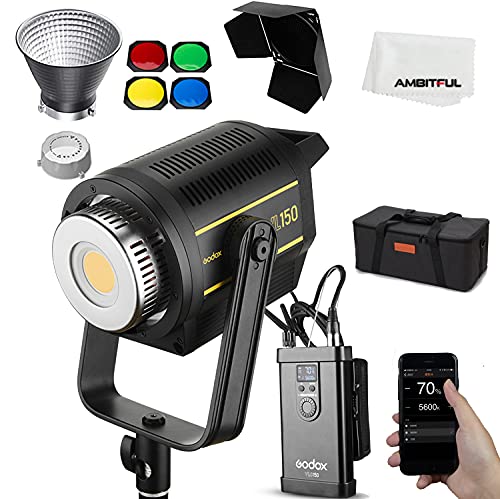 Godox VL150II 165W 5600±200K CRI96+,TLCI 96+ LED-Studio-Videoleuchte mit APP-Steuerung, integrierten FX-Effekten, LED-Dauerlicht für den Außen- und Innenbereich （VL150 Upgrade ） von GODOX