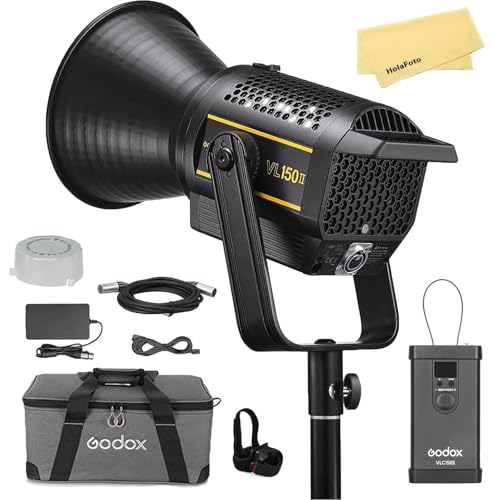 Godox VL150II VL150-II VL150 II 165W LED-Videoleuchte, Professionelles Tageslicht-Dauerlicht mit Bowens-Halterung, 5600±200K CCT, 96+ CRI/TLCI, Integrierte 8 FX-Effekte, für Studio-und Außenfotografie Godox VL150II VL150-II VL150 II 165W LED-Videoleuchte, Professionelles Tageslicht-Dauerlicht mit Bowens-Halterung, 5600±200K CCT, 96+ CRI/TLCI, Integrierte 8 FX-Effekte, für Studio-und Außenfotografie von GODOX