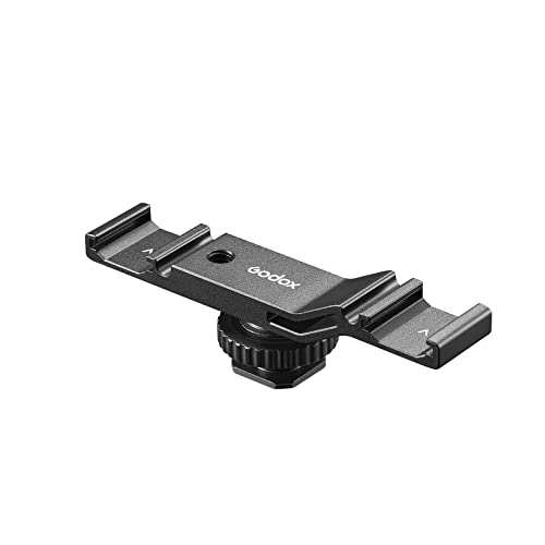 Godox VSM-H03 Doppel-Kaltschuh, Erweiterungshalterung mit 2 Gewindelöchern, kompatibel mit Kameras, Stativen, LED-Licht Godox LED6R, Mikrofon usw. von GODOX