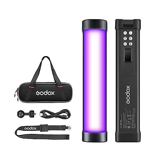 Godox WT25R 20W RGBWW Tauchröhrenlicht,IP68/40 m wasserdichte LED-Videoleuchte mit wiederaufladbarem Akku,CRI 96+ TLCl 96+,CCT 1800K-10000K,37 FX-Modi, HSI 36000 Farben, Bluetooth-APP-Steuerung(9.8") von GODOX