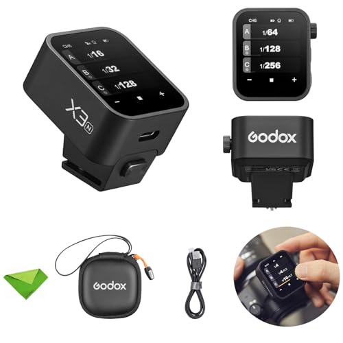 Godox X3-N Touchscreen TTL kabelloser Blitzauslöser für Nikon, 2,4 GHz kabellos, Hochgeschwindigkeitssynchronisation, TTL-Blitzgerät-Sender für Nikon-Kameras (I-TTLAutoflash) von Godox