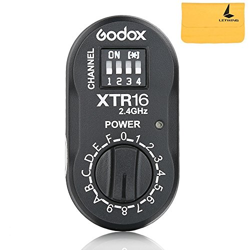 Godox XTR16 Channels XTR-16 Remote 2,4GHz Wireless Power-Control Blitz Trigger Receiver für Witstro Ad360 Ad180 Speedlite (XTR-16) schwarz von GODOX