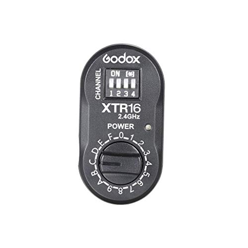 Godox XTR16 Channels XTR-16 Remote 2,4GHz Wireless Power-Control Blitz Trigger Receiver für Witstro Ad360 Ad180 Speedlite (XTR-16) schwarz von GODOX