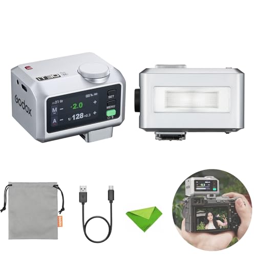 Godox iT30Pro N iT30Pro-N TTL-Blitz für Nikon-Kameras, GN15, 1,5 s Wiederaufladezeit, 560-Vollleistungsblitz, 1/8000 HSS, 2,4-GHz-Funk, Touchscreen-Blitzgerät (Silber) von GODOX