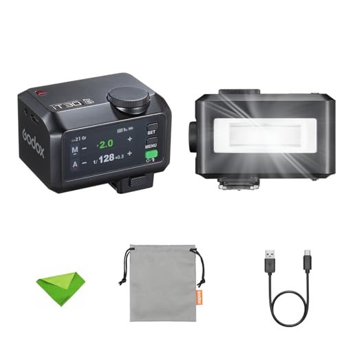 Godox iT30Pro S iT30Pro-S TTL-Blitz für Sony-Kamera, GN15 1,5 s Wiederaufladezeit, 560 Vollleistungsblitz, 1/8000 HSS, 2,4 G kabellos, Touchscreen-Blitzgerät (schwarz) von GODOX
