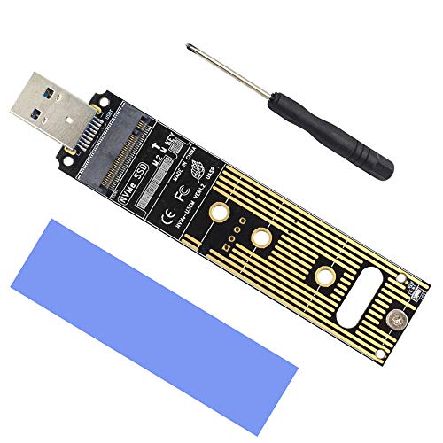 GODSHARK NVME zu USB-Adapter, M.2 SSD auf Typ A Karte (kein Kabel erforderlich), Hochleistungs-10 Gbit/s USB 3.1 Gen 2 Bridge Chip, Verwendung als tragbare SSD, unterstützt Windows XP/ 7/8/10, Mac OS von GODSHARK