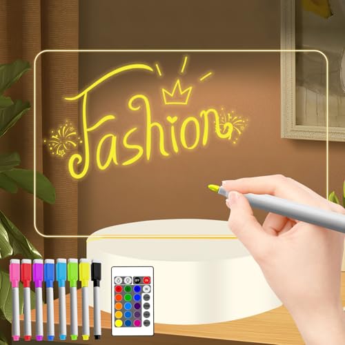GOEDCH DIY Schreiben Löschbar Nachtlicht: Nachttischlampe Mit Led Letterboard 3d Nachtlicht, Led Notiztafel Nachtlicht DIY, USB Message Board Urlaub Licht mit Stift für Freundin, Mama, Kinder von GOEDCH