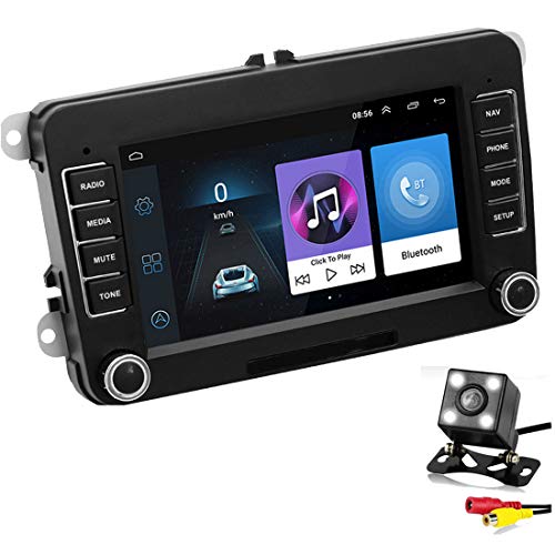 GOFORJUMP 2 DIN Android 17,8 cm GPS-Navigationssystem Autoradio Mediaplayer für Bora Golf VW Polo Volkswagen Passat B6 B7 Touran mit Rückfahrkamera von GOFORJUMP