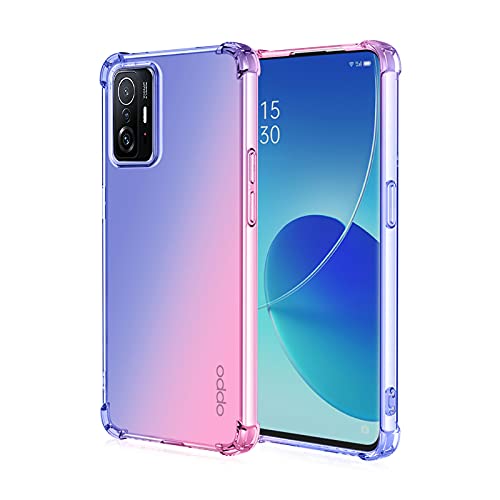 GOGME Farbverlauf Hülle für Honor 400 Pro 5G, Transparent Anti-Gelb Crystal Weiche Silikon Handyhülle, Soft TPU Schock-Absorption Schutzhülle (Blau/Rosa) von GOGME