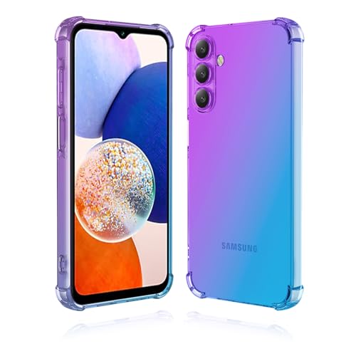 GOGME Farbverlauf Hülle für Samsung Galaxy A16 5G, Transparent Anti-Gelb Crystal Weiche Silikon Handyhülle, Soft TPU Schock-Absorption Schutzhülle (Lila/Blau) von GOGME
