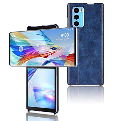 GOGME Hülle für LG Wing 5G Hülle, Ultra-Slim Silikon Handyhülle Leder-Look Retro Schutzhülle, Stoßfeste Handy-Tasche für LG Wing 5G, Blau von GOGME